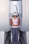 The Stand-Up MRI Positioning Capabilities for the head coil sitting.